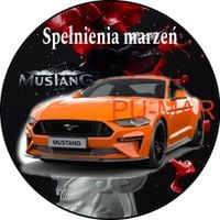 Opłatek na tort Mustang Ford Auto Samochód Logo Fura