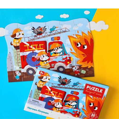 Puzzle Bohaterowie Strażacy 30 Elementów Urocze Psiaki Układanka Dla Dzieci na Arena.pl