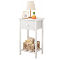 Stolik nocny z szufladą półką biały styl skandynawski nowoczesny 38CM