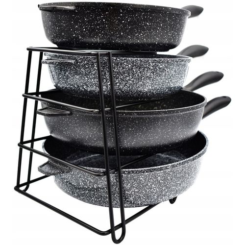 STOJAK ORGANIZER NA PATELNIE POKRYWKI PÓŁKA STALOWY CZARNY SUSZARKA SOLIDNY na Arena.pl