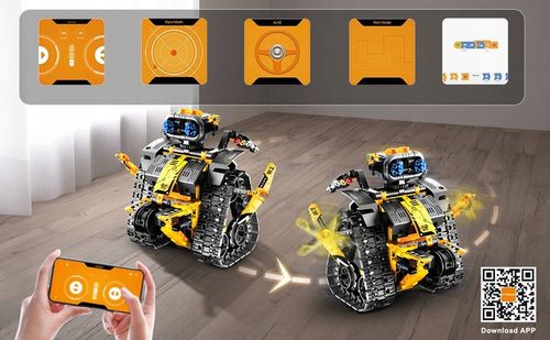 KLOCKI ROBOT ZDALNIE STEROWANY RC DINOZAUR 5w1 520szt DO PROGRAMOWANIA APP na Arena.pl