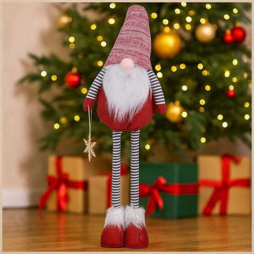 Figurka świąteczna skrzat krasnal na święta teleskopowe nogi 80cm na Arena.pl