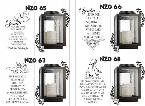 Znicz latarenka na grób z grawerem imię data dedykacja personalizowany wzór na Arena.pl