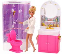 ŁAZIENKA 0604 meble do domku domek dla lalek lalka sedes prysznic akcesoria