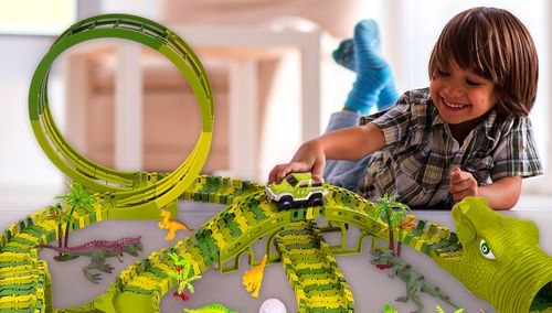 Mega Tor Wyścigowy Dinozaur Park Magic Track 260 elementów na Arena.pl