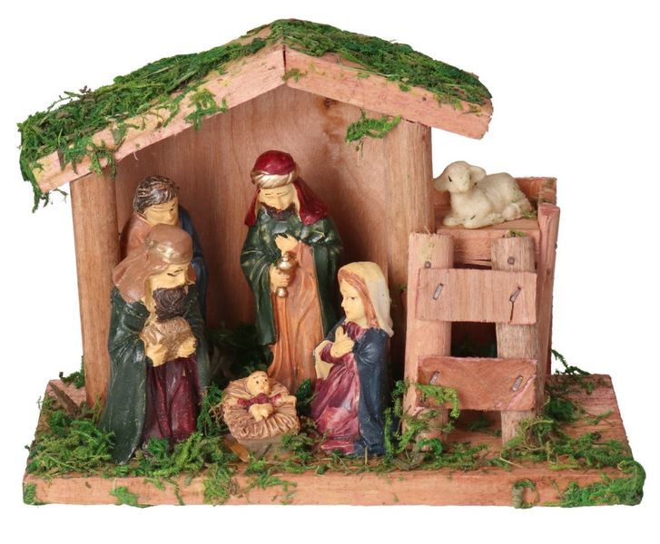 SZOPKA BOŻONARODZENIOWA Z FIGURKAMI OZDOBA STROIK zdjęcie 1