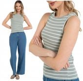 Koszulka Top Damski Bawełniany w Prążek Na Ramiączkach MORAJ W Paski 3XL