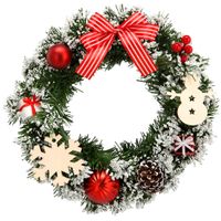 WIENIEC ŚWIĄTECZNY Z CZERWONYMI ZŁOTYMI OZDOBAMI STROIK 30cm GIRLANDA