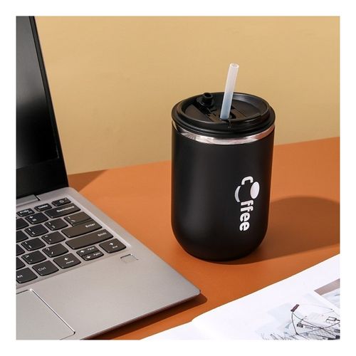 duży pojemny kubek termiczny ze słomką 500 ml termos zamykany coffe na Arena.pl