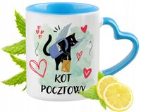 Kotki Kotek Kot Kubek Błękitny Z Uszkiem W Kształcie Serca Na Prezent