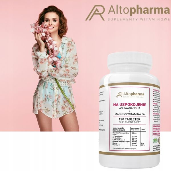 ASHWAGANDA + MAGNEZ + WIT B6 STRES ZMĘCZENIE 120t zdjęcie 3