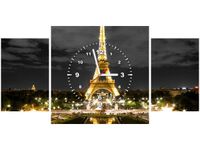 80X40CM ZEGAR OBRAZ ZEGAR PARIS EIFFEL TOWER WIEŻA OBRAZ