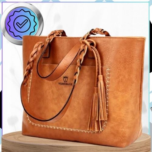 Damska Torebka A4 SHOPPER duża pojemna klasyczna skórzana brązowa eko skóra na Arena.pl