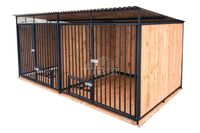 Kojec dla Psów 4x2 Drewniana podłoga uchwyt na miski drewniane ściany TS666