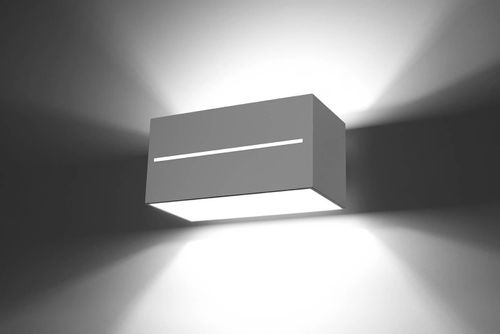 Kinkiet LAMPA przyścienna SL.0528 metalowa OPRAWA kostka prostokątna biała na Arena.pl