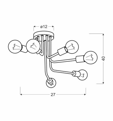 Spill zwis 6x60W E27 czarny na Arena.pl