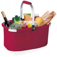 KOSZ KOSZYK SKŁADANY NA ZAKUPY PIKNIK CZERWONY