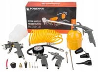 ZESTAW NARZĘDZI PNEUMATYCZNYCH MALARSKICH DO KOMPRESORA PISTOLET WĄŻ 18 EL.