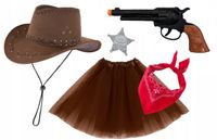STRÓJ KOWBOJKA SZERYF DZIECKA PANIEŃSKI KAPELUSZ KOWBOJSKI REWOLWER ODZNAKA