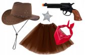 STRÓJ KOWBOJKA SZERYF DZIECKA PANIEŃSKI KAPELUSZ KOWBOJSKI REWOLWER ODZNAKA