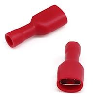 2x Konektor żeński 6.3mm pełna izolacja czerwona