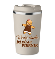 KUBEK TERMICZNY Premium beżowy STARY PIERNIK prezent na URODZINY KT_493_b