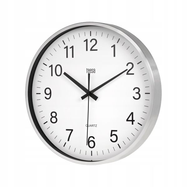 Zegar Ścienny Teesa Silver Srebrny 30Cm + Bateria zdjęcie 1