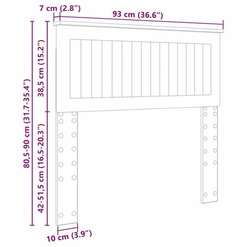 Zagłówek Z zagłówkiem Czarny Dąb 90 cm Materiał drewnopochodny na Arena.pl