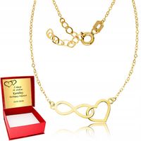 Złoty Łańcuszek 585 Nieskończoność Serce Grawer