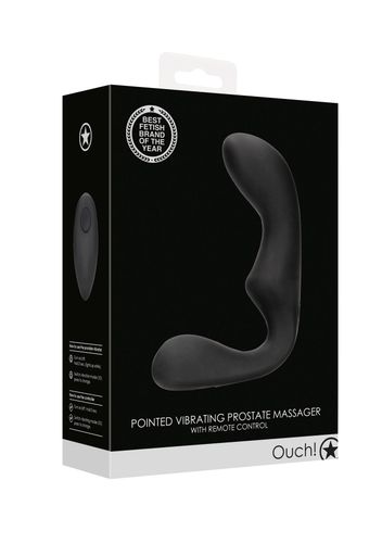 Pointed Vibrating Prostate Massager with Remote Control   Black na Arena.pl