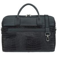 VERA PELLE torebka skórzana teczka kroko torba na laptopa V545 czarna