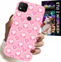 ETUI DO XIAOMI REDMI 9C - SERCA KRATKA RÓŻOWA OBUDOWA CASE + SZKŁO
