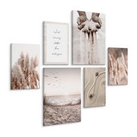 Obrazy Do Salonu Styl Boho PLAŻA Trawa Pampasowa Morze 90cm x 80cm