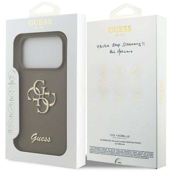 Etui Guess Silicone Big 4G Script do iPhone 17 Pro brązowy zdjęcie 8