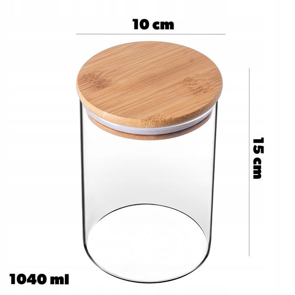 KADAX Pojemnik Szklany Przyprawy Makaron Z Pokrywką Słoik 1040ml zdjęcie 3