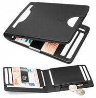 James Hawk Smart Wallet skórzany portfel męski Slim 1,5 cm RFID Czarny