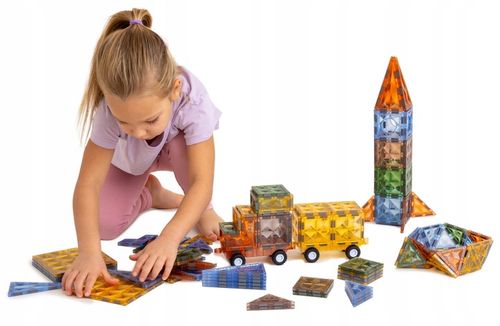 Klocki magnetyczne konstrukcyjne MEGA ZESTAW 100 el. DUŻE Magnetic Blocks na Arena.pl