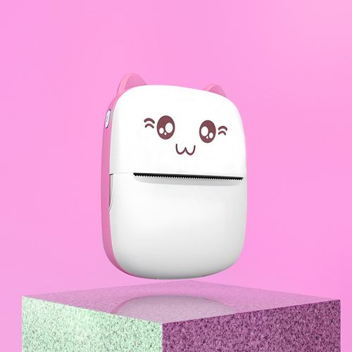 Drukarka Termiczna Mini Kot 11 Rolek do Zdjęć Notatek Przenośna dla Dzieci na Arena.pl