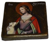 Ikona Święta Agnieszka patronka dzieci, panien i ogrodników