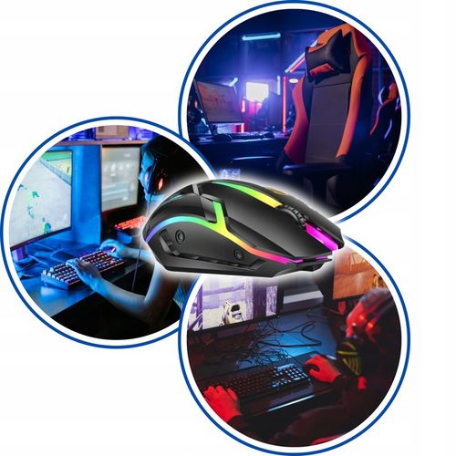 MYSZKA GAMINGOWA MYSZ DLA GRACZY BEZPRZEWODOWA KOMPUTEROWA LED RGB na Arena.pl