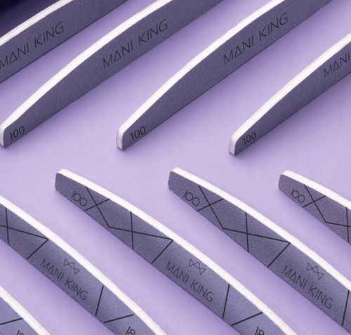 Pilnik do Paznokci 100 180 Półksiężyc Łódka Dwustronny Mani King 100szt na Arena.pl