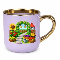 Grow a garden - elegancki kubek na prezent Fioletowy OGRÓD DZIAŁKA KWIATY