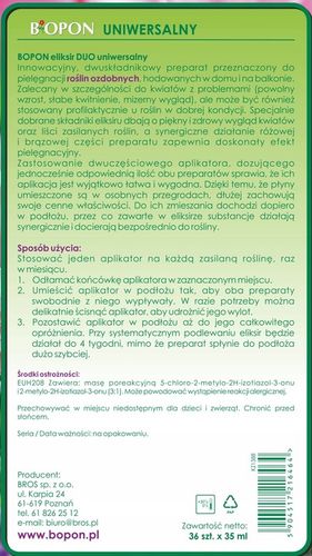 BOPON Nawóz odżywka Eliksir DUO uniwersalny Biopon 10 sztuk na Arena.pl