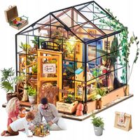 MINIATUROWY DOMEK Z KONSTRUKCJĄ DREWNIANĄ KREATYWNY ZESTAW LED DLA DOROSŁY