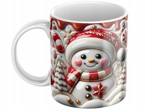 Świąteczny Kubek 3D Bałwanek - Idealny Na Prezent - NOWOŚĆ - HIT na Arena.pl