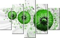 70 100CM OBRAZ 5 ELEM ZIELONE DMUCHAWCE 5 DRUK PŁÓTNO