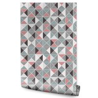 Tapeta Geometryczna Kolorowe TRÓJKĄTY Do Salonu