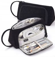 PIÓRNIK SZKOLNY WIELOFUNKCYJNY 2w1 TUBA SASZETKA DO SZKOŁY POJEMNY CZARNY