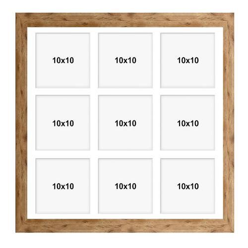 Ramka na 9 zdjęć Hekla 40x40x9 MDF galeria naturalny 1szt. na Arena.pl