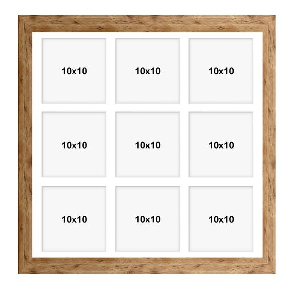 Ramka na 9 zdjęć Hekla 40x40x9 MDF galeria naturalny 1szt. zdjęcie 3
